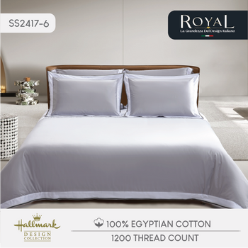 Royal Egyptian Cotton Bed Sheet - 1200TC - Silver