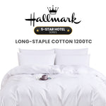 Hallmark 5-Star Hotel Long-Staple Cotton 1200TC Plain Bed Linen - White