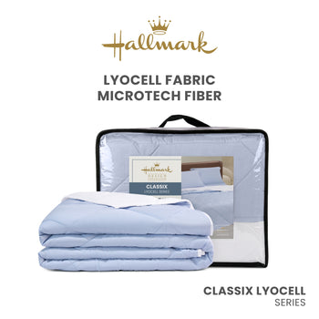 Hallmark Lyocell Fabric Blended Fiber Comforter Quilt - Sky Blue