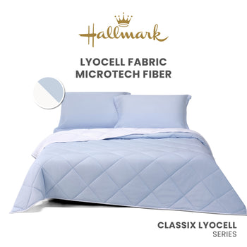 Hallmark Lyocell Fabric Blended Fiber Comforter Quilt - Sky Blue