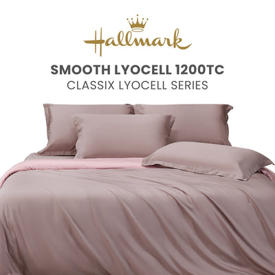 Hallmark Classix Lyocell 1200TC Plain Full Set Bed Linen - Lavender
