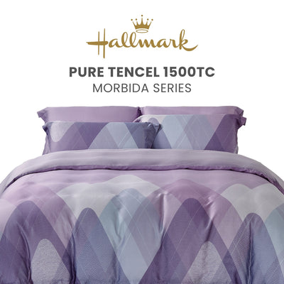 Hallmark Morbida Pure Tencel 1500TC Print Bed Linen - Geometric Purple