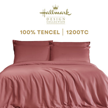 Hallmark Morbida Tencel Series Bed Linen – 100% Tencel, Water Red