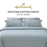 Hallmark Royal Egyptian Cotton 1500TC Laced/Emb - Blue