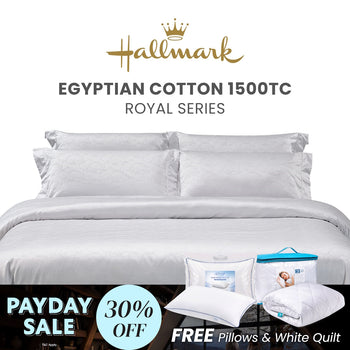 Hallmark Royal Egyptian Cotton 1500TC Laced/Emb - White