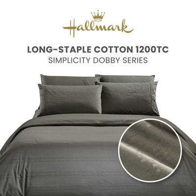 Hallmark Simplicity Premium Cotton 1200TC Dobby Bed Linen - Dark Grey