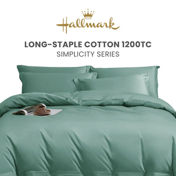 Hallmark Simplicity Premium Cotton 1200TC Plain Bed Linen - Green