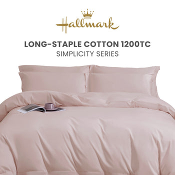 Hallmark Simplicity Premium Cotton 1200TC Plain Bed Linen - Pink