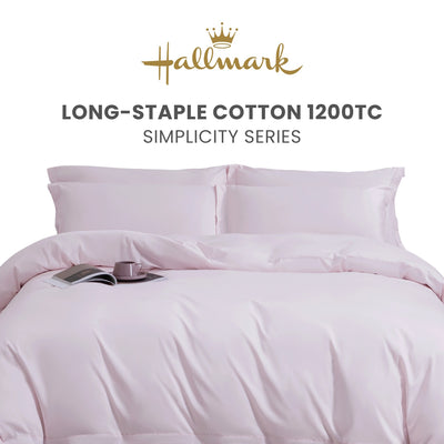Hallmark Simplicity Premium Cotton 1200TC Plain Bed Linen - Lavender