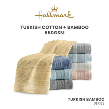 Hallmark Bamboo Cotton Turkish Jacquard Border Towel