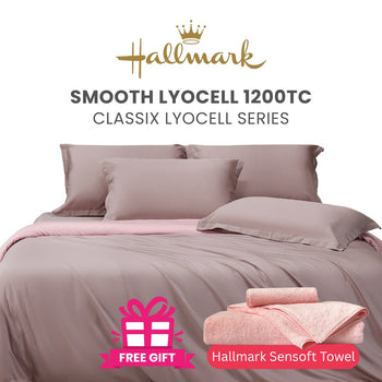 Hallmark Classix Lyocell 1200TC Plain Full Set Bed Linen - Lavender
