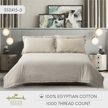 Classic Egyptian Cotton Bed Sheet - 1000TC - Cream