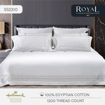 Royal Egyptian Cotton Bed Sheet - 1200TC - White